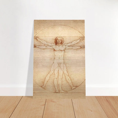 Vitruvian Man | L'uomo vitruviano by Leonardo da Vinci 1490 - Brushed Aluminum Print - 40x60 cm / 16x24″ - 