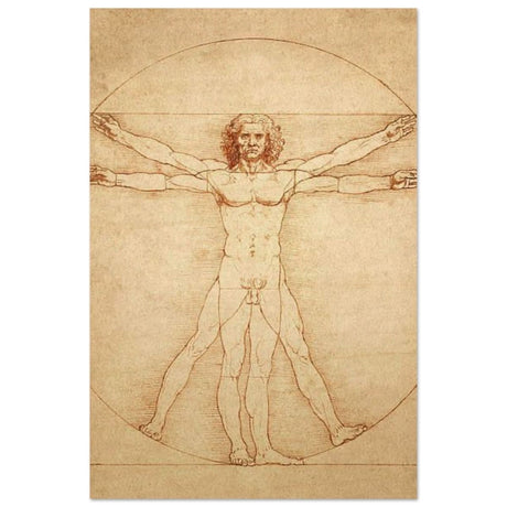 Vitruvian Man | L'uomo vitruviano by Leonardo da Vinci 1490 - Wood Prints - 30x45 cm / 12x18″ - 