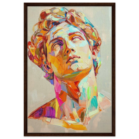 Vivid Apollo | modern abstract portrait - Framed Canvas - 60x90 cm / 24x36″ - Dark wood frame