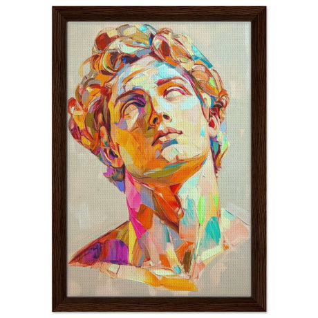 Vivid Apollo | modern abstract portrait - Framed Canvas - 30x45 cm / 12x18″ - Dark wood frame