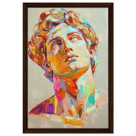 Vivid Apollo | modern abstract portrait - Framed Canvas - 40x60 cm / 16x24″ - Dark wood frame