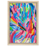 Vivid Energy: The Spectrum of Expression | Abstract Expressionism wall art print - 30x45 cm / 12x18″ - Framed Canvas - Wood frame