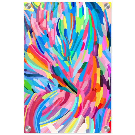 Vivid Energy: The Spectrum of Expression | Abstract Expressionism wall art print - 30x45 cm / 12x18″ - Acrylic Print - 