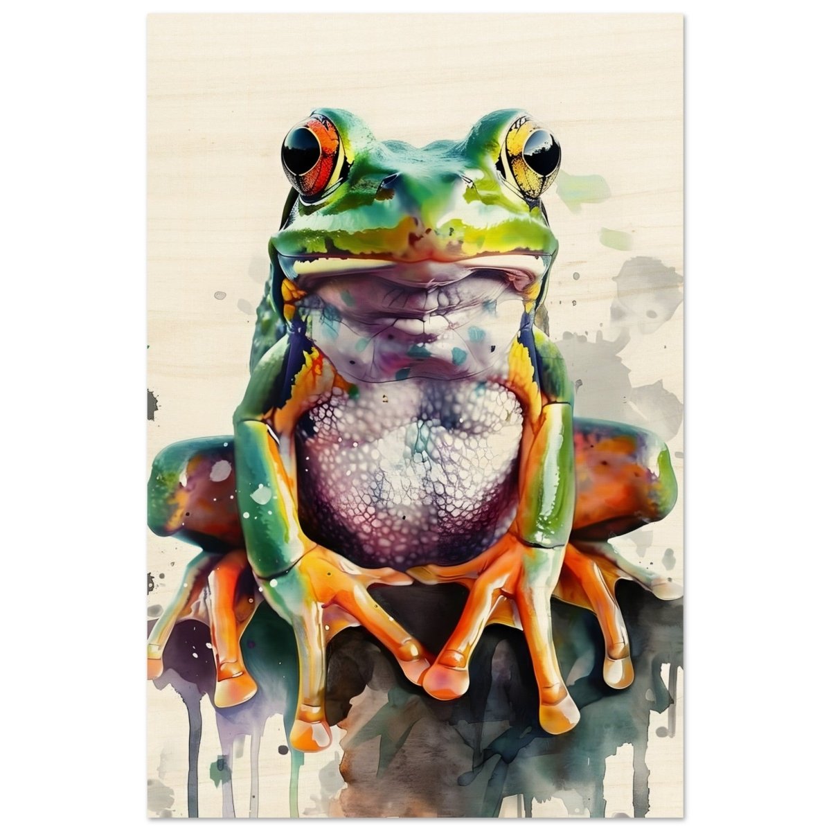 Vivid Leap | Modern watercolor - inspired digital art - 60x90 cm / 24x36″ - Wood Prints - 
