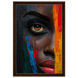"Vivid Reflections" – Contemporary Abstract Portrait Art | Wall art Print - Framed Canvas - 40x60 cm / 16x24″ - Dark wood frame