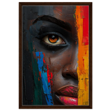 "Vivid Reflections" – Contemporary Abstract Portrait Art | Wall art Print - Framed Canvas - 50x75 cm / 20x30″ - Dark wood frame