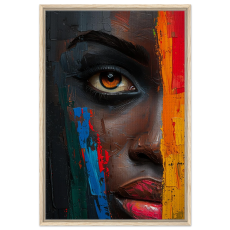 "Vivid Reflections" – Contemporary Abstract Portrait Art | Wall art Print - Framed Canvas - 60x90 cm / 24x36″ - Wood frame