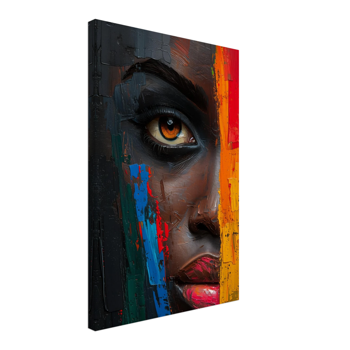 "Vivid Reflections" – Contemporary Abstract Portrait Art | Wall art Print - Canvas - 40x60 cm / 16x24″ - 