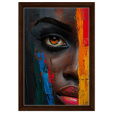 "Vivid Reflections" – Contemporary Abstract Portrait Art | Wall art Print - Framed Canvas - 30x45 cm / 12x18″ - Dark wood frame