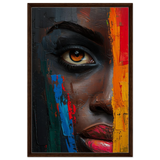 "Vivid Reflections" – Contemporary Abstract Portrait Art | Wall art Print - Framed Canvas - 60x90 cm / 24x36″ - Dark wood frame