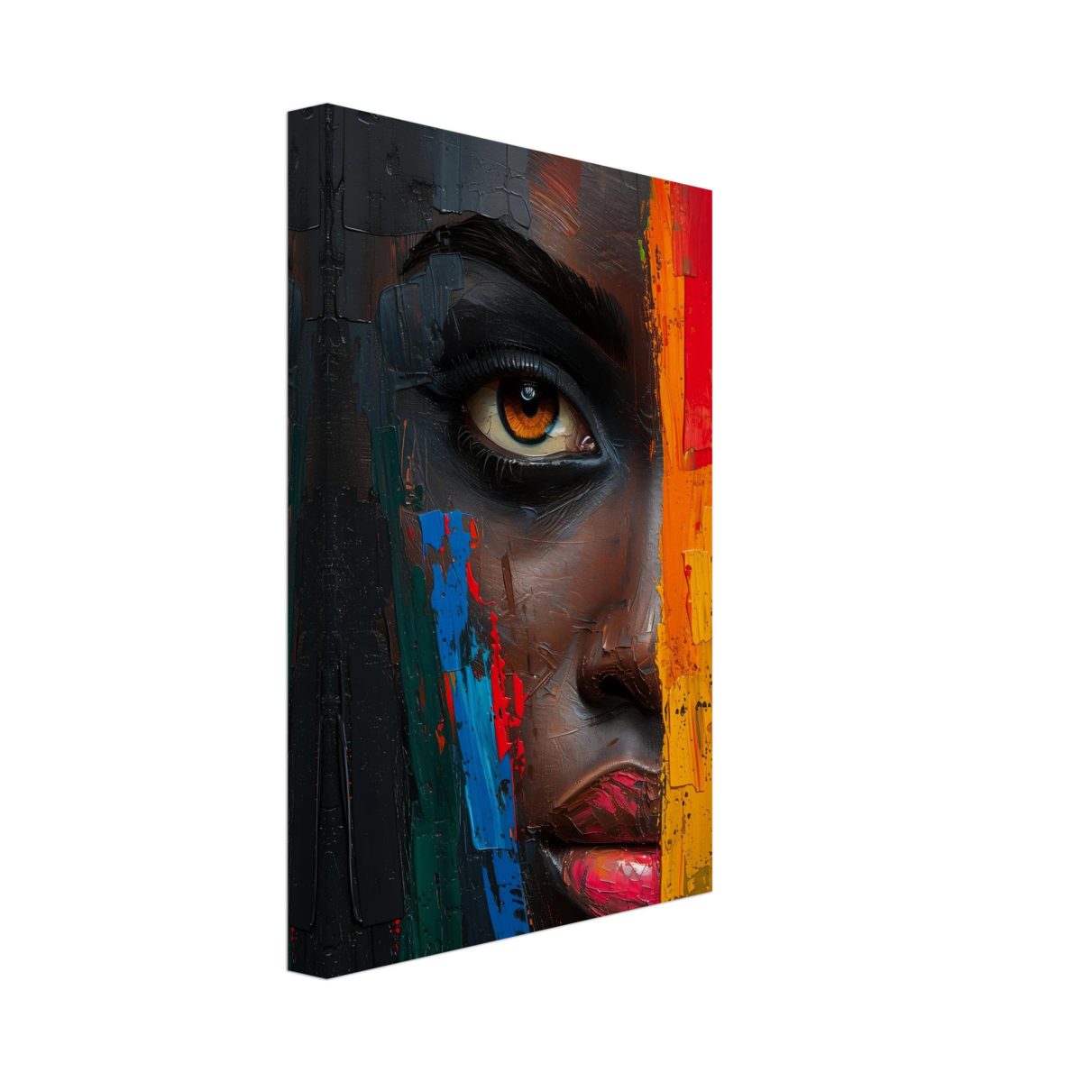 "Vivid Reflections" – Contemporary Abstract Portrait Art | Wall art Print - Canvas - 20x30 cm / 8x12″ - 