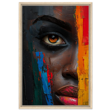 "Vivid Reflections" – Contemporary Abstract Portrait Art | Wall art Print - Framed Canvas - 50x75 cm / 20x30″ - Wood frame