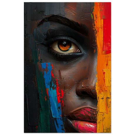 "Vivid Reflections" – Contemporary Abstract Portrait Art | Wall art Print - Wood Prints - 60x90 cm / 24x36″ - 