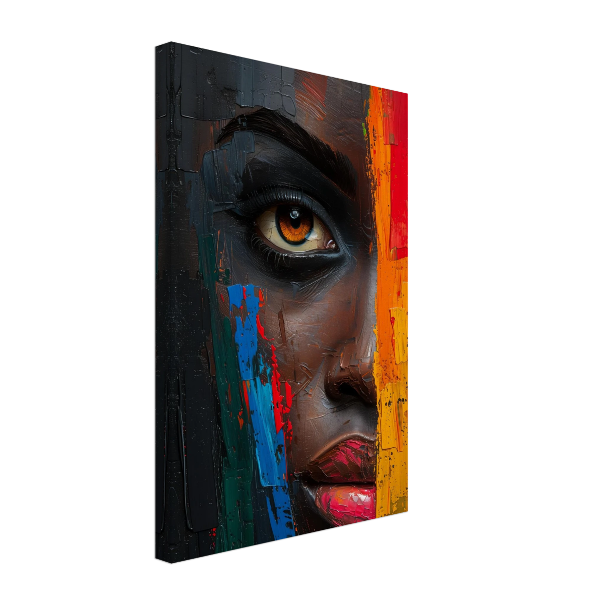 "Vivid Reflections" – Contemporary Abstract Portrait Art | Wall art Print - Canvas - 30x45 cm / 12x18″ - 