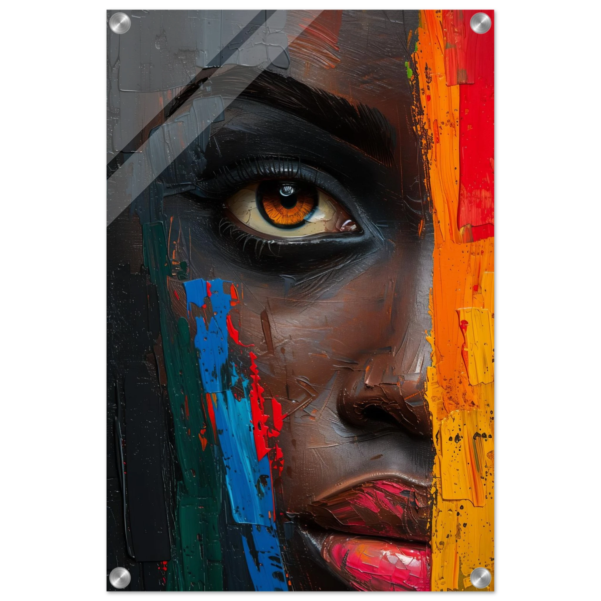 "Vivid Reflections" – Contemporary Abstract Portrait Art | Wall art Print - Acrylic Print - 40x60 cm / 16x24″ - 