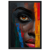 "Vivid Reflections" – Contemporary Abstract Portrait Art | Wall art Print - Framed Canvas - 50x75 cm / 20x30″ - Black frame
