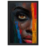 "Vivid Reflections" – Contemporary Abstract Portrait Art | Wall art Print - Framed Canvas - 40x60 cm / 16x24″ - Black frame