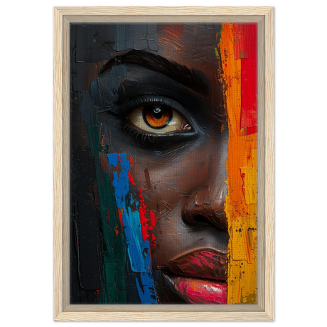 "Vivid Reflections" – Contemporary Abstract Portrait Art | Wall art Print - Framed Canvas - 30x45 cm / 12x18″ - Wood frame