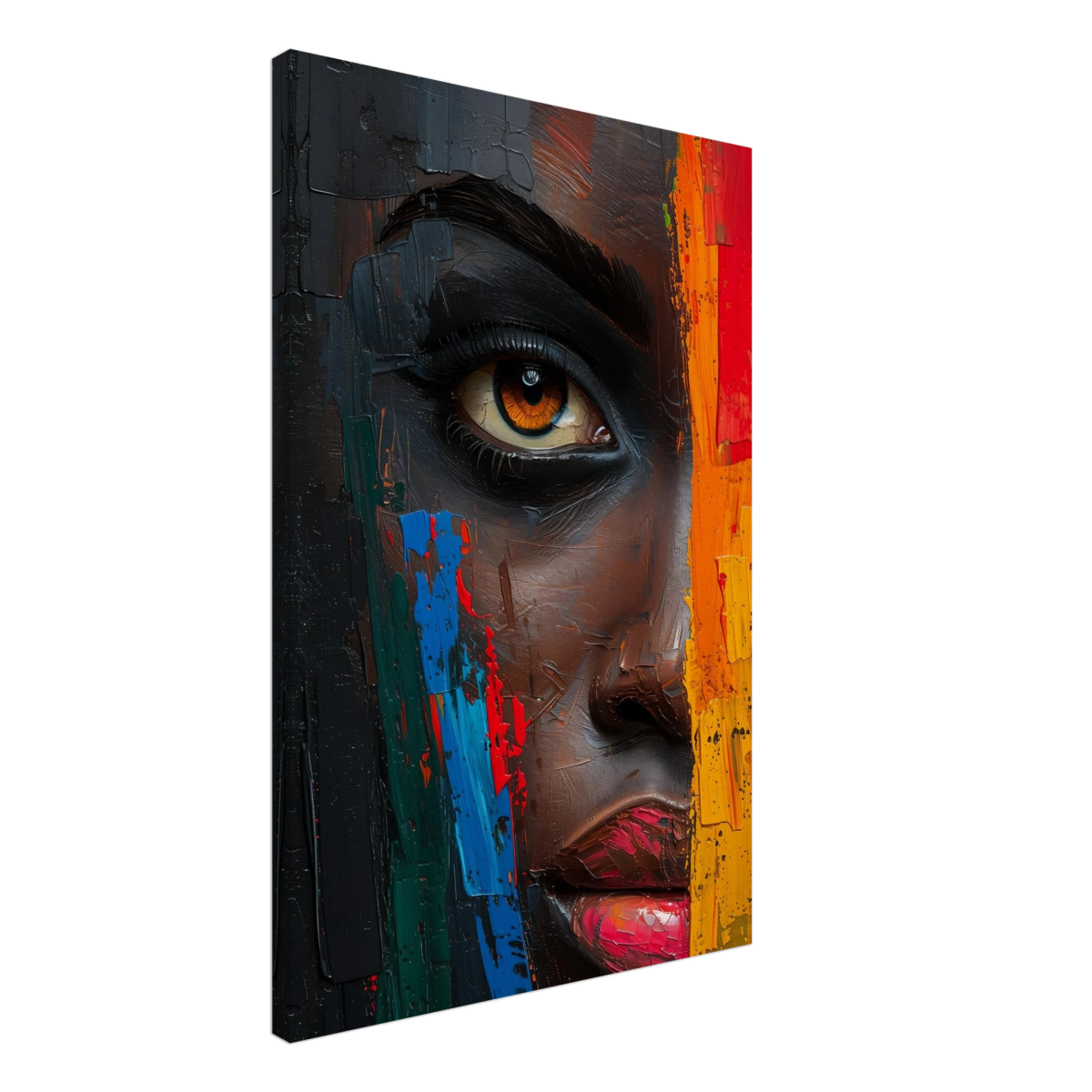 "Vivid Reflections" – Contemporary Abstract Portrait Art | Wall art Print - Canvas - 50x75 cm / 20x30″ - 