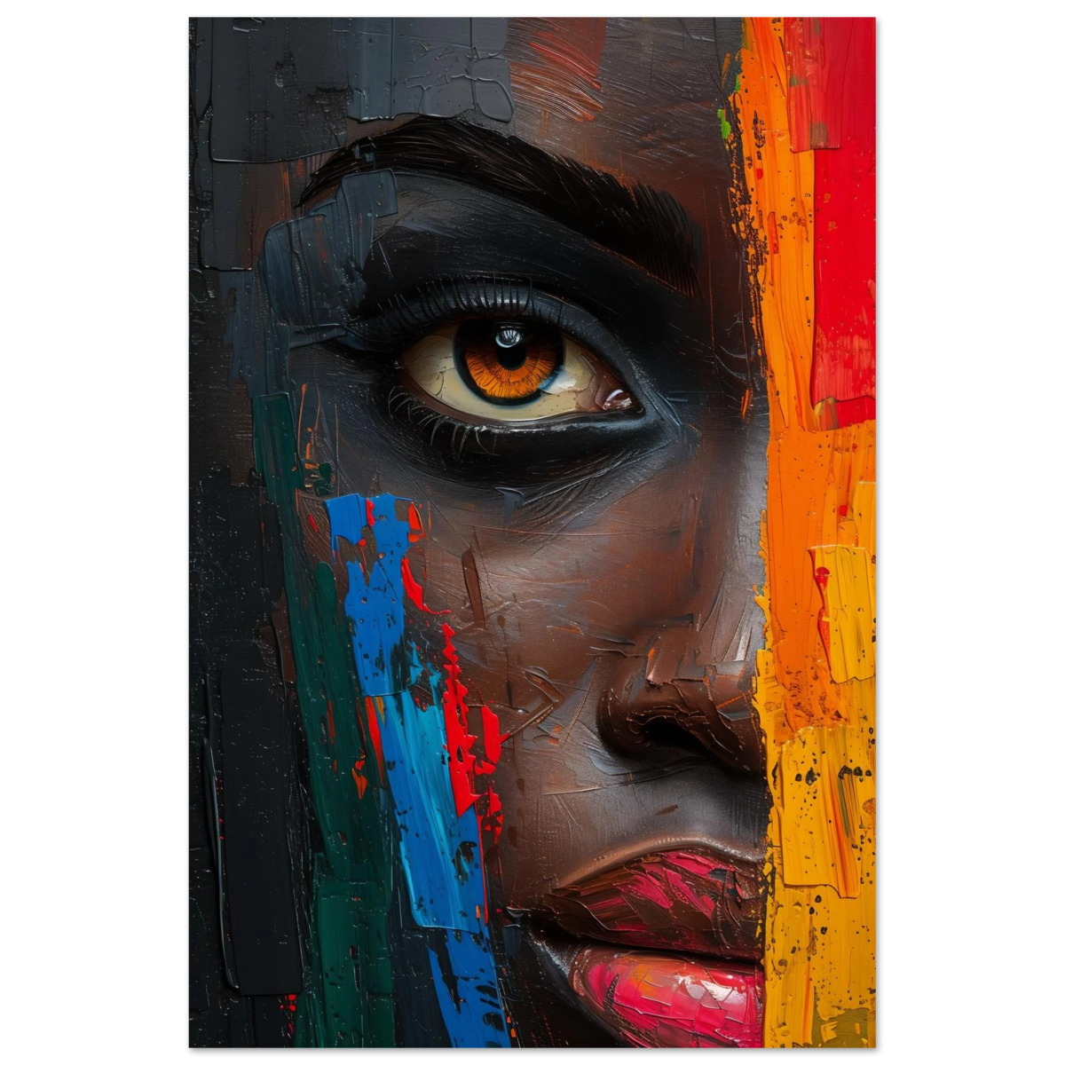 "Vivid Reflections" – Contemporary Abstract Portrait Art | Wall art Print - Fine Art Poster - 60x90 cm / 24x36″ - 