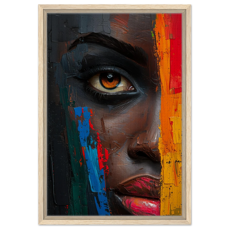 "Vivid Reflections" – Contemporary Abstract Portrait Art | Wall art Print - Framed Canvas - 40x60 cm / 16x24″ - Wood frame