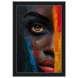 "Vivid Reflections" – Contemporary Abstract Portrait Art | Wall art Print - Framed Canvas - 30x45 cm / 12x18″ - Black frame