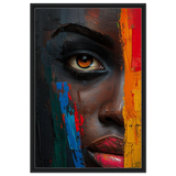 "Vivid Reflections" – Contemporary Abstract Portrait Art | Wall art Print - Framed Canvas - 60x90 cm / 24x36″ - Black frame