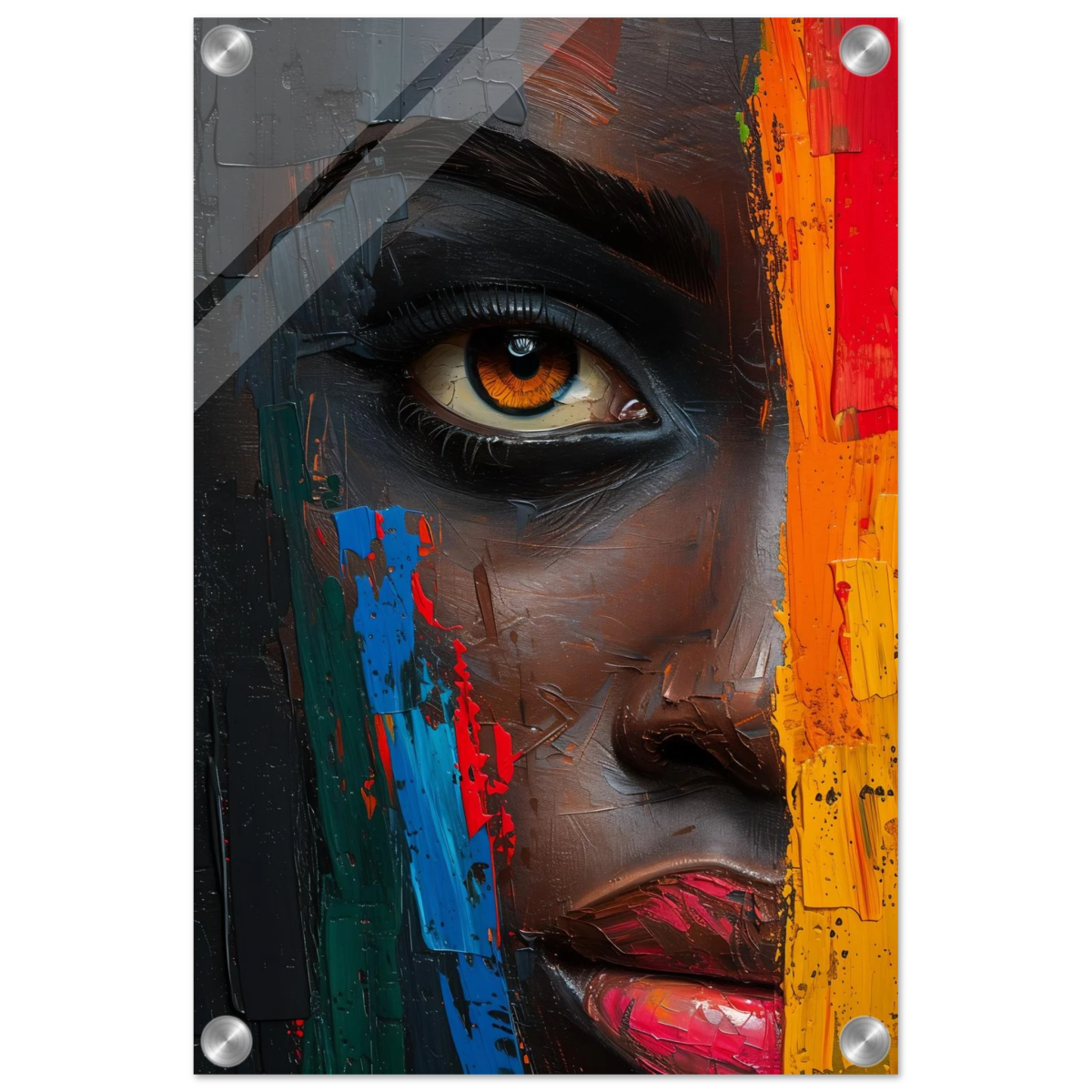 "Vivid Reflections" – Contemporary Abstract Portrait Art | Wall art Print - Acrylic Print - 30x45 cm / 12x18″ - 