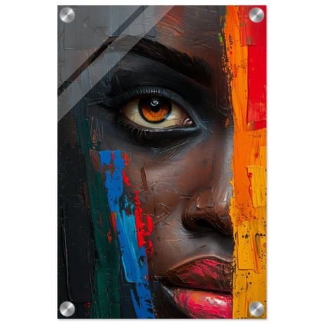 "Vivid Reflections" – Contemporary Abstract Portrait Art | Wall art Print - Acrylic Print - 30x45 cm / 12x18″ - 