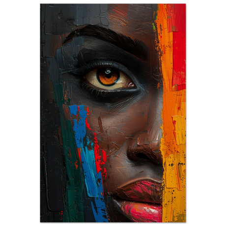 "Vivid Reflections" – Contemporary Abstract Portrait Art | Wall art Print - Wood Prints - 30x45 cm / 12x18″ - 