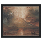 "Volcanic" – Romantic Eruption Wall Art Print Inspired by Vesuvius - Framed Canvas - 40x50 cm / 16x20″ - Black frame
