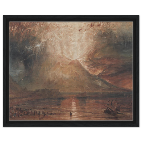 "Volcanic" – Romantic Eruption Wall Art Print Inspired by Vesuvius - Framed Canvas - 40x50 cm / 16x20″ - Black frame