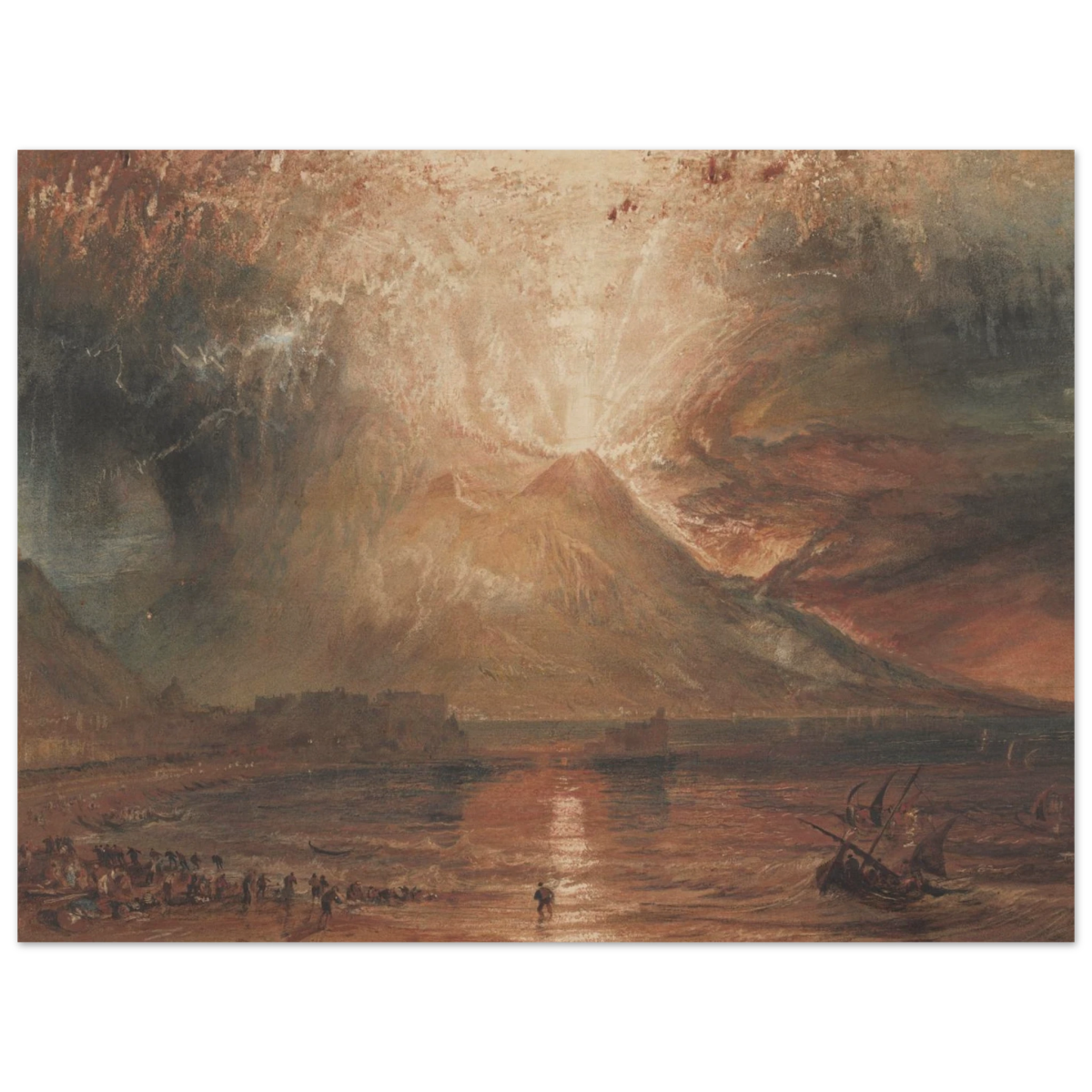 "Volcanic" – Romantic Eruption Wall Art Print Inspired by Vesuvius - Wood Prints - 30x40 cm / 12x16″ - 