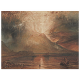 "Volcanic" – Romantic Eruption Wall Art Print Inspired by Vesuvius - Wood Prints - 30x40 cm / 12x16″ - 