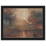 "Volcanic" – Romantic Eruption Wall Art Print Inspired by Vesuvius - Framed Canvas - 30x40 cm / 12x16″ - Black frame