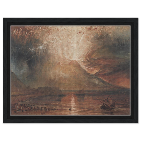 "Volcanic" – Romantic Eruption Wall Art Print Inspired by Vesuvius - Framed Canvas - 30x40 cm / 12x16″ - Black frame