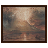 "Volcanic" – Romantic Eruption Wall Art Print Inspired by Vesuvius - Framed Canvas - 40x50 cm / 16x20″ - Dark wood frame