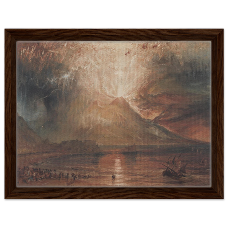 "Volcanic" – Romantic Eruption Wall Art Print Inspired by Vesuvius - Framed Canvas - 30x40 cm / 12x16″ - Dark wood frame