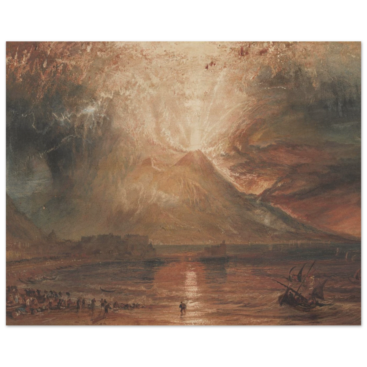 "Volcanic" – Romantic Eruption Wall Art Print Inspired by Vesuvius - Wood Prints - 40x50 cm / 16x20″ - 
