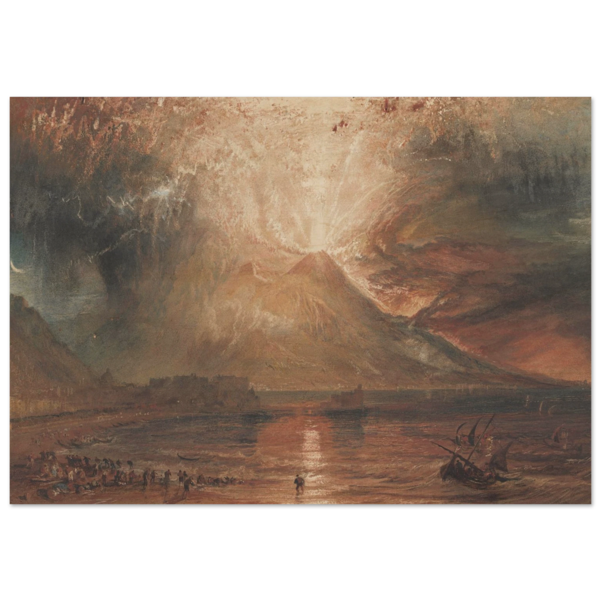 "Volcanic" – Romantic Eruption Wall Art Print Inspired by Vesuvius - Wood Prints - 70x100 cm / 28x40″ - 