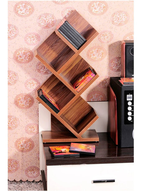 Walnut Wooden Book Storage Rack - 