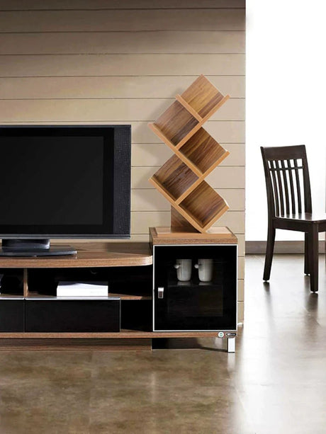 Walnut Wooden Book Storage Rack - 