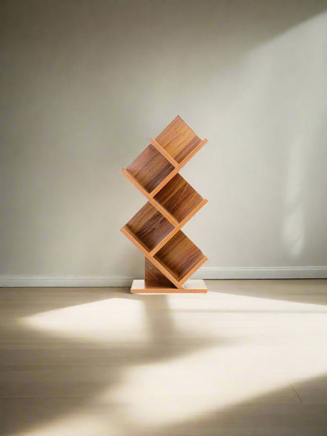 Walnut Wooden Book Storage Rack - 