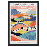 Wander and Wonder - Vibrant Landscape Print - Framed Canvas - 40x60 cm / 16x24″ - Black frame