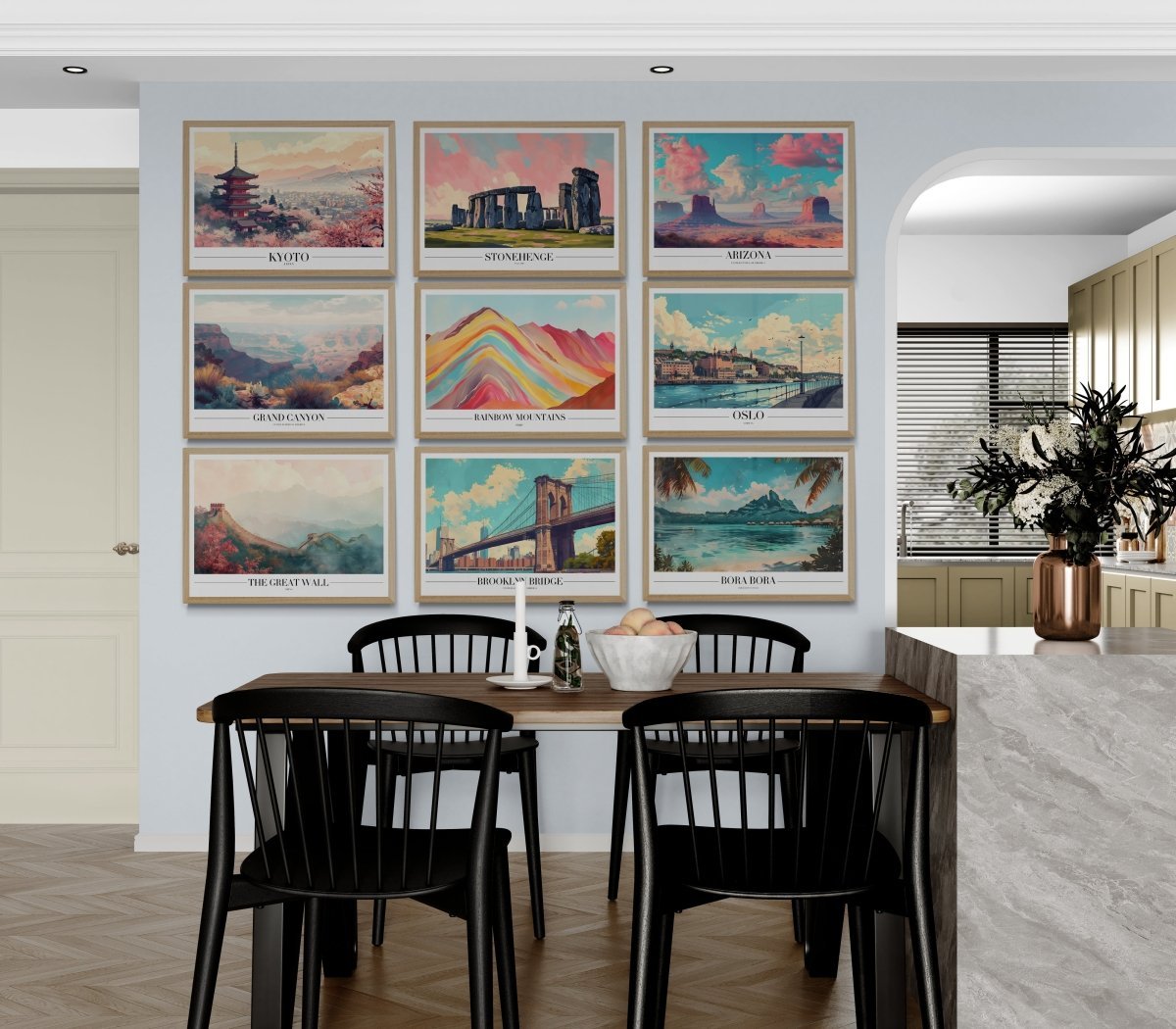 Wanderlust Wall: 9 - City Travel Art Collection - Canvas - 30X45 CM / 12X18″ - 