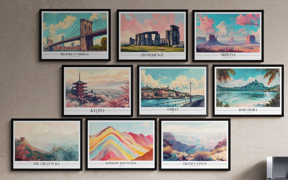 Wanderlust Wall: 9 - City Travel Art Collection - Canvas - 50X75 CM / 20X30″ - 