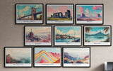 Wanderlust Wall: 9 - City Travel Art Collection - Canvas - 50X75 CM / 20X30″ - 