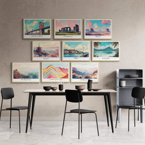 Wanderlust Wall: 9 - City Travel Art Collection - Canvas - 30X45 CM / 12X18″ - 