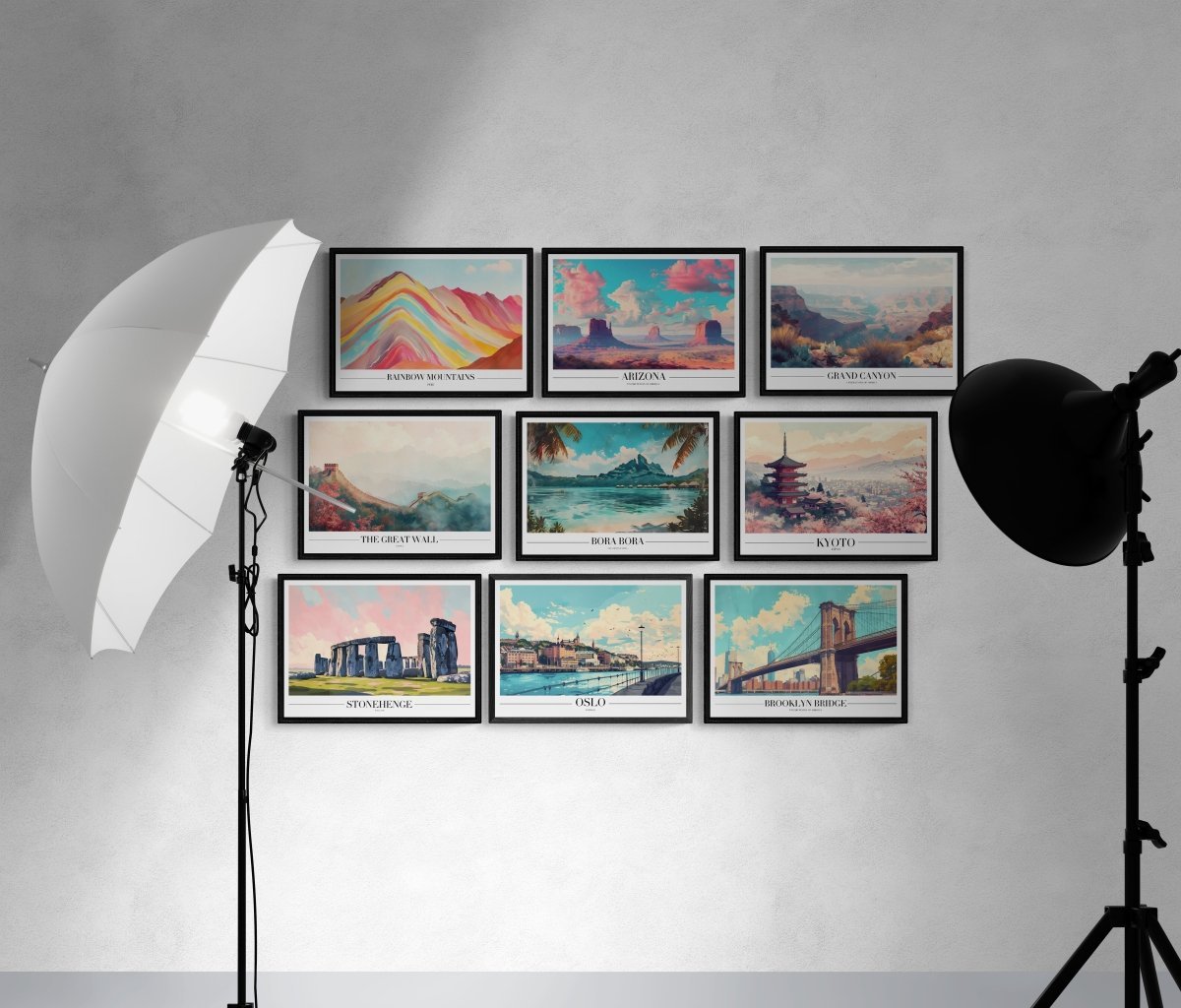 Wanderlust Wall: 9 - City Travel Art Collection - Canvas - 40X60 CM / 16X24″ - 