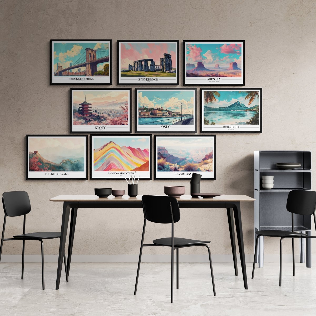 Wanderlust Wall: 9 - City Travel Art Collection - Canvas - 40X60 CM / 16X24″ - 